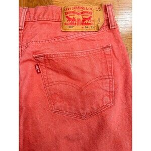 Levi's 501 Original Jeans Mens 34x32 Coral Pink Red Straight Leg